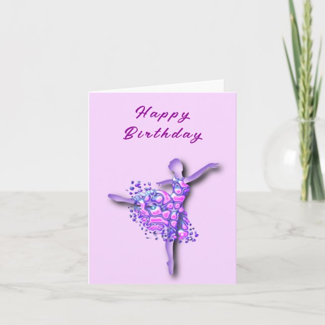 Ballerina Birthday Card Ballet Dancer Woman (Front)