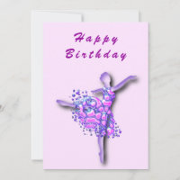 Ballerina Birthday Card Ballet Dancer Woman