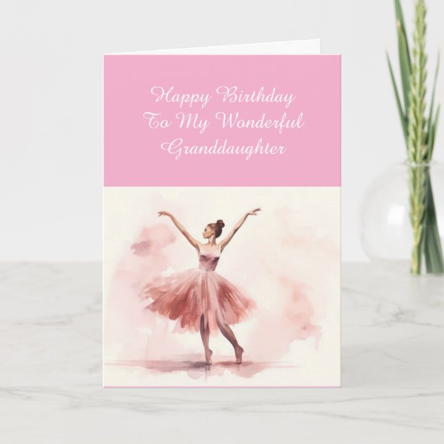 Ballerina Birthday card for a Granddaughter  (Front)