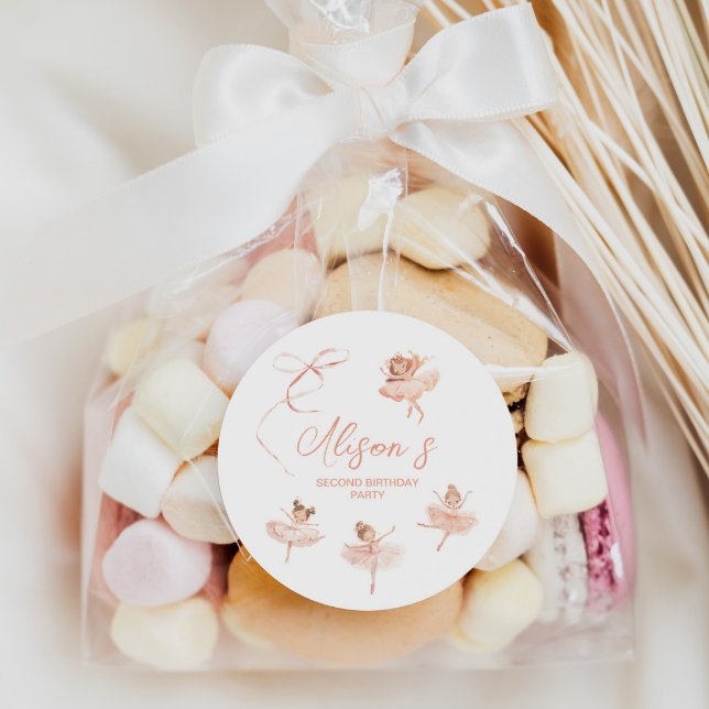 Ballerina Birthday  Classic Round Sticker (Creator Uploaded)