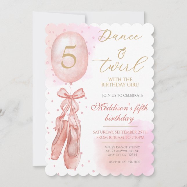Ballerina Birthday  Invitation (Front)