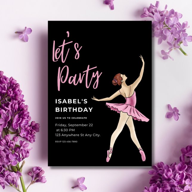 Ballerina Birthday Invitation, Editable Ballet  Invitation (Creator Uploaded)