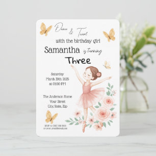 Ballerina Birthday Invitation – Pink Ballet Party 