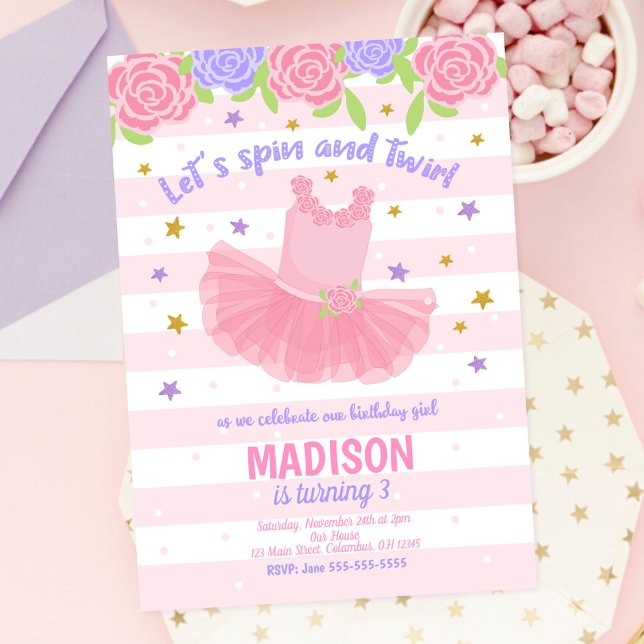 Ballerina Birthday Invitation / Tutu Invitation (Creator Uploaded)