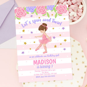 Ballerina Birthday Invitation - Tutu Invitation