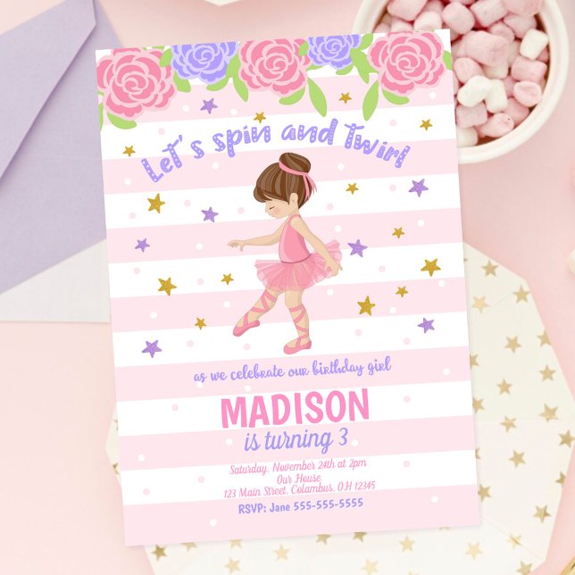 Ballerina Birthday Invitation - Tutu Invitation (Creator Uploaded)