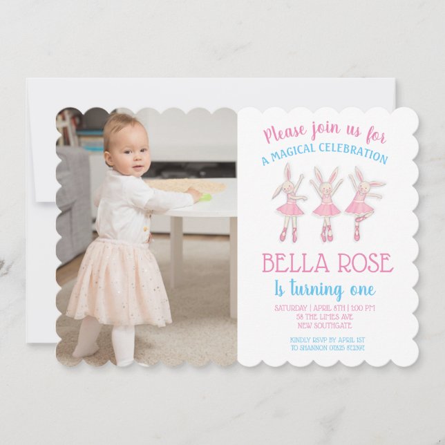 Ballerina Birthday Invitations (Front)