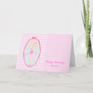 Ballerina birthday party card