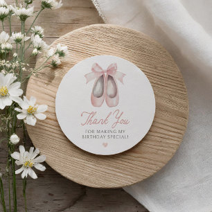 Ballerina Birthday Party Classic Round Sticker