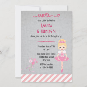 Ballerina Birthday Party Invitation