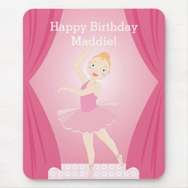 Ballerina birthday party mouse pad (Front)
