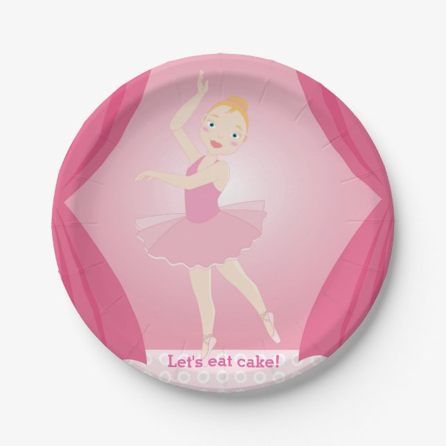 Ballerina birthday party paper plate (Front)