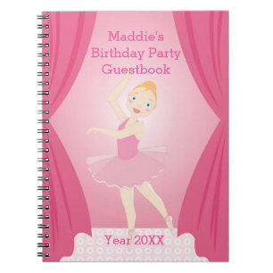 Ballerina birthday party spiral notebook