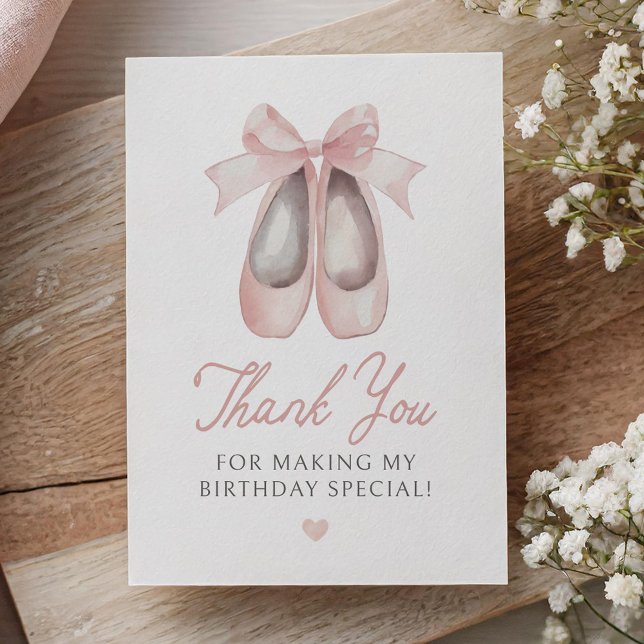 Ballerina Birthday Party Thank You Card (Creator Uploaded)