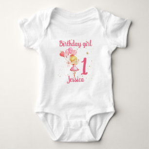 Ballerina Birthday pink Baby Bodysuit