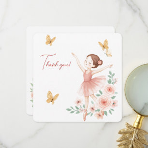 Ballerina Birthday Thank You Card – Pink Ballet