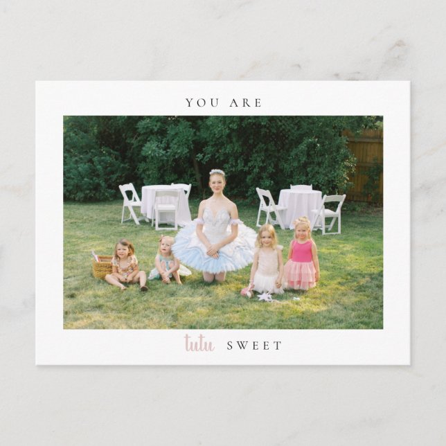 Ballerina Birthday Thank You Photo Post Card (Front)