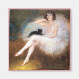 Ballerina & Black Cat Magnet