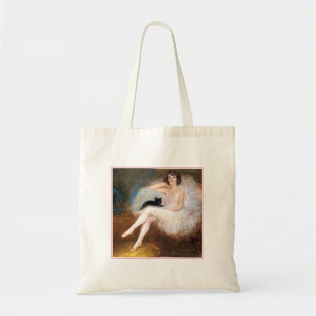 Ballerina & Black Cat Tote Bag (Front)