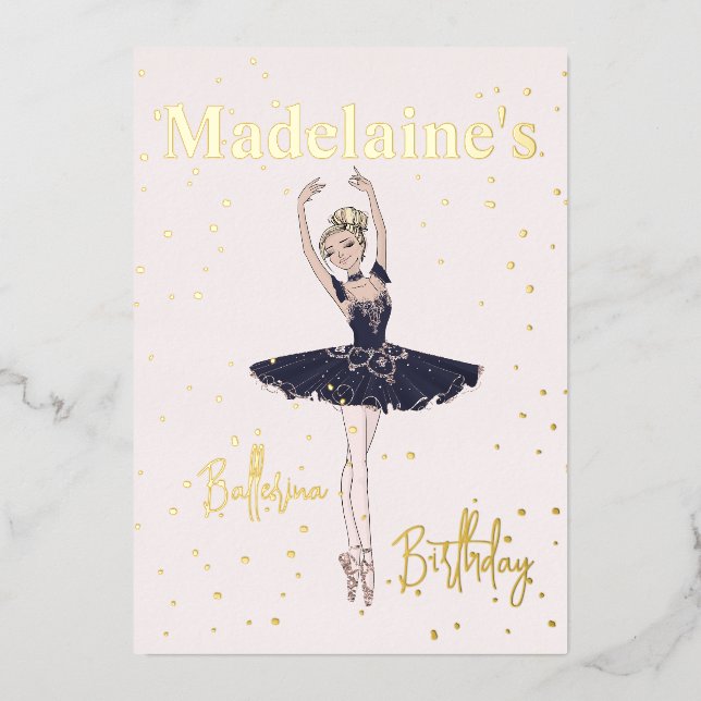 Ballerina Blue TuTu Girls Birthday Party (Front)