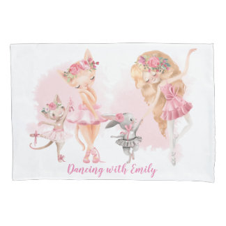 Ballerina, Bunny and Cats Dancing pillowcase