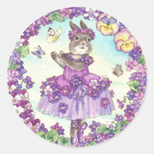 Ballerina Bunny Stickers Violet