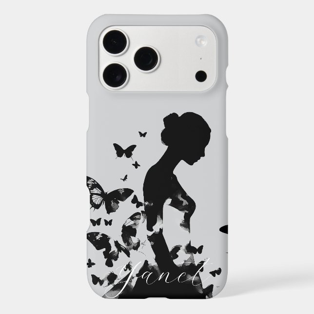 Ballerina & Butterflies Silhouette Modern Ethereal (Back)