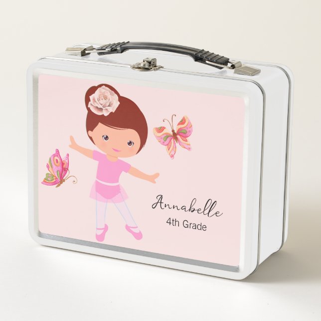 Ballerina Butterfly Friends Metal Lunch Box (Front)