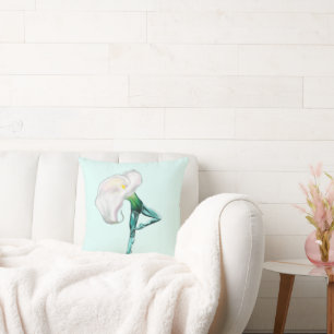 Ballerina Calla Lily Ballet Dancer Throw Pillow