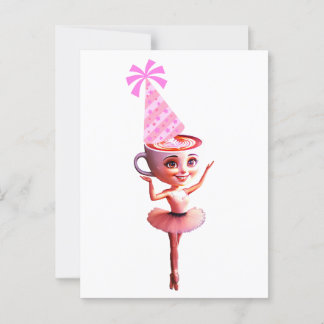 Ballerina Cappuccina in Birthday Party Hat Postcard