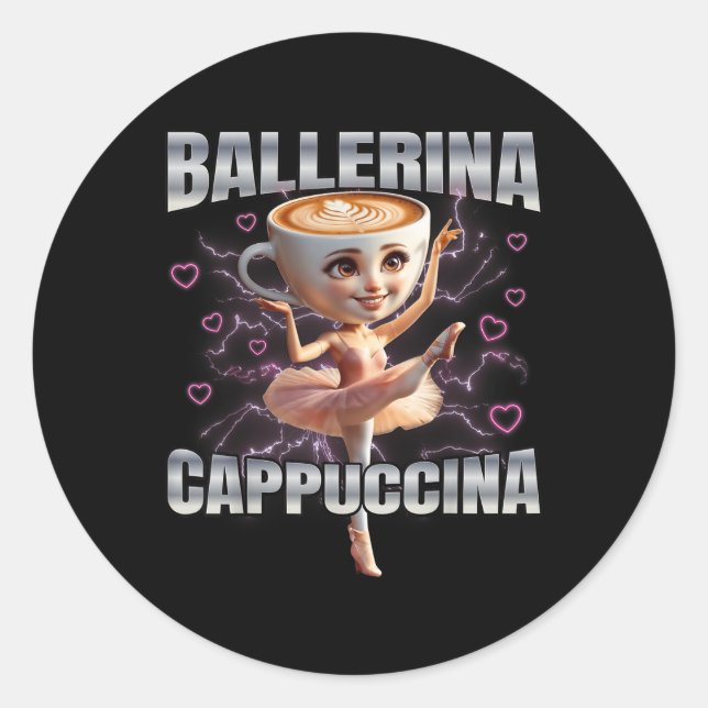 Ballerina Cappuccino  Classic Round Sticker (Front)