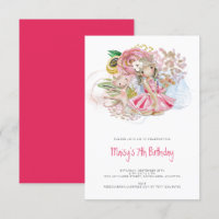 Ballerina Cat Florals Pink Girl 7th Birthday Party