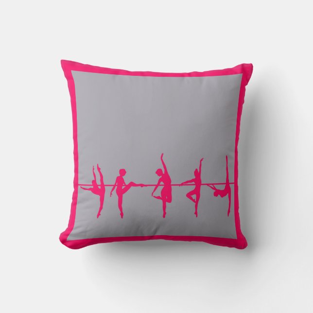 Ballerina Classroom Dance Studio Pink Pillow (Front)