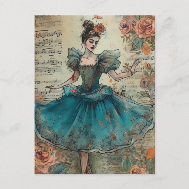 Ballerina Collage Postcard (Front)