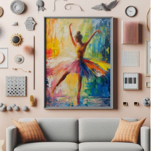 Ballerina Colorful Abstract Art Photo Print