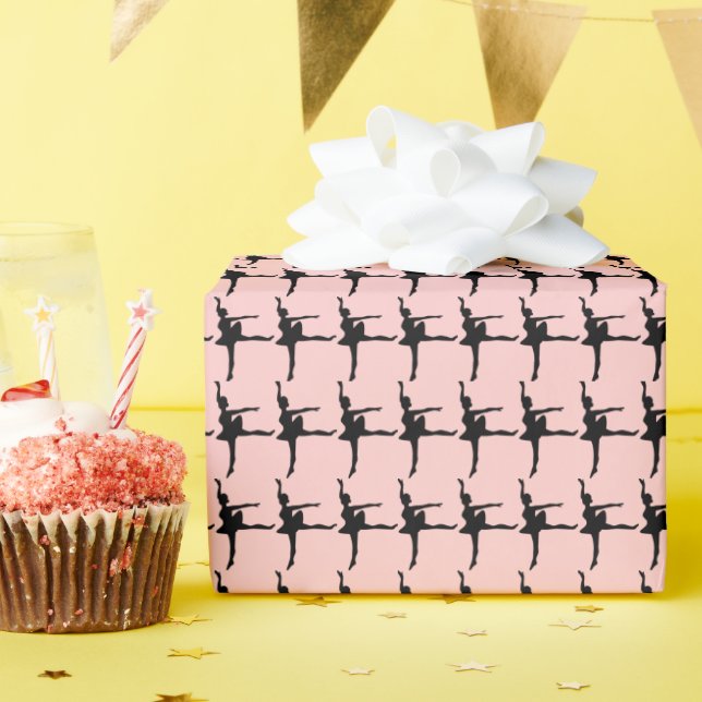 Ballerina Custom Background Colour Wrapping Paper (Birthday Party)