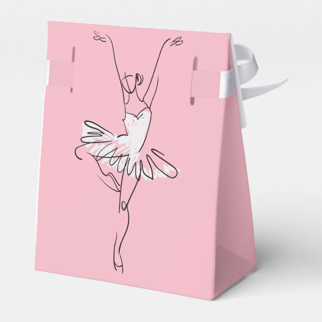 Ballerina custom name & colour favour box (Back Side)