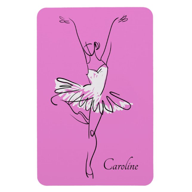 Ballerina custom name & colour magnet (Vertical)