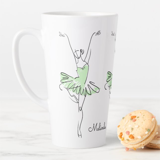Ballerina custom name latte mug (In Situ)