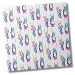 Ballerina Cute Ballet Tile<br><div class="desc">The classic ballerina looks just as elegant in this colourful watercolor print design. Overall a black and white sketch with watercolors in pink blue green and more. How adorable would this be in a dance studio or a little girls bathroom? Whether you want to use this tile as a little...</div>