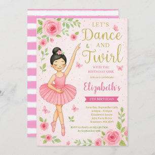 Ballerina Dance and Twirl Birthday Invitation
