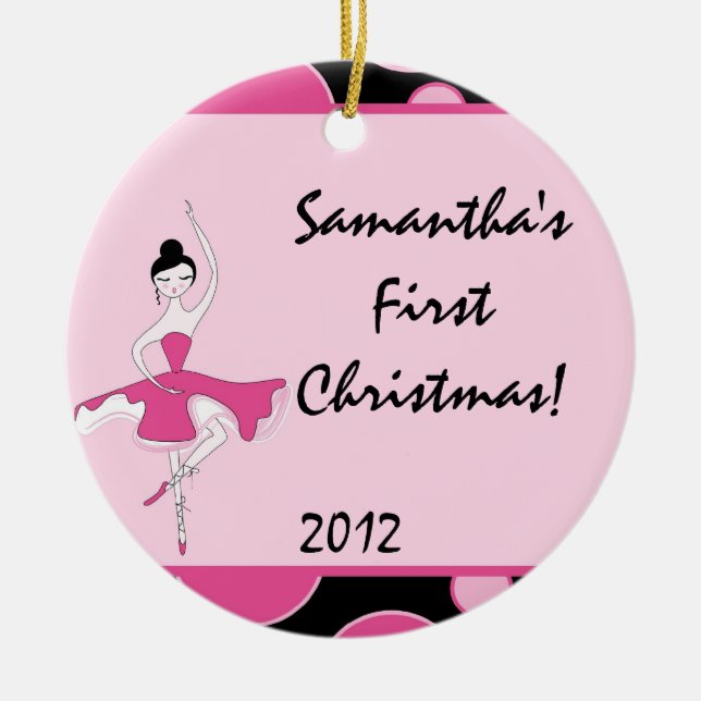 Ballerina Dance Ballet Personalised Name Ornament (Front)