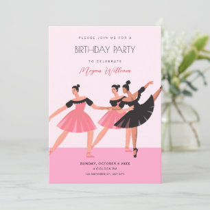 Ballerina dance birthday invitation
