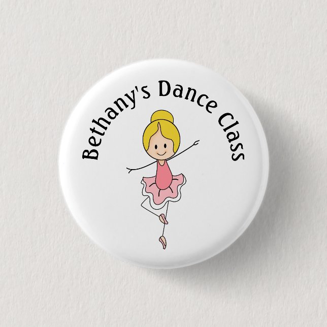 Ballerina Dance Class 3 Cm Round Badge (Front)