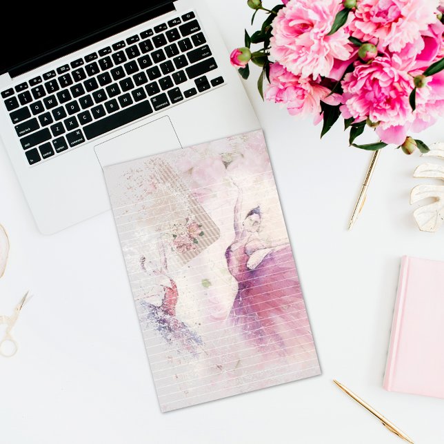 Ballerina Dance Duo Floral Lined Stationery (Creator Uploaded)