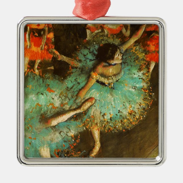 Ballerina Dance Green Dancer Edger Degas Painting Metal Tree Decoration (Front)