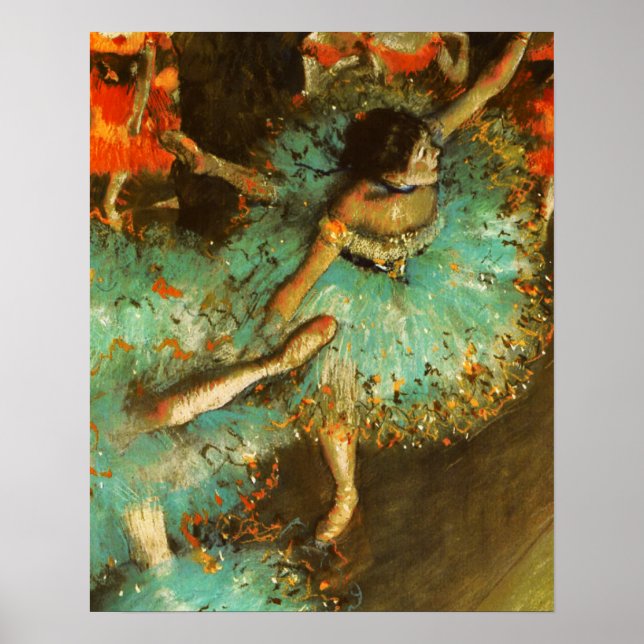 Ballerina Dance Green Dancer Edger Degas Painting Poster (Front)