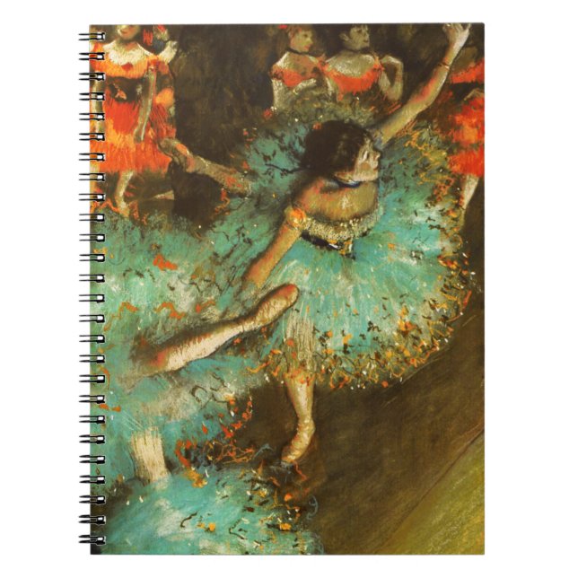 Ballerina Dance Green Dancer Edger Degas Painting Spiral Notebook (Front)