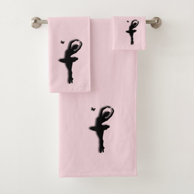 Ballerina Dance Pink Bath Towel Set (Insitu)