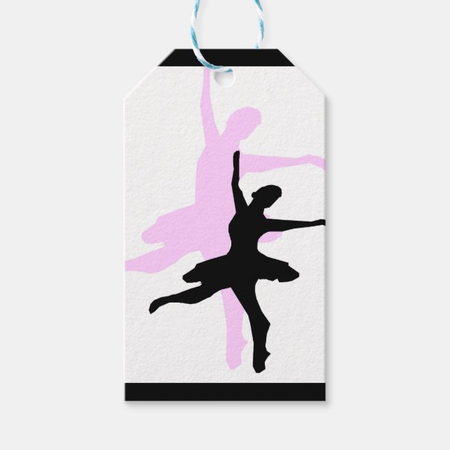 Ballerina Dance Pink & Black Gift Tags (Front)
